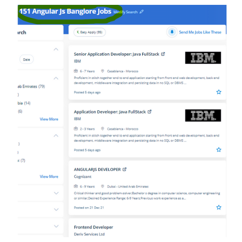 Angular JS internship jobs in Chennai