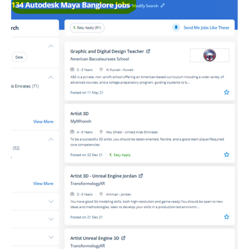 Autodesk Maya internship jobs in Kozhikode