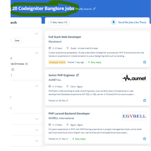 Codeigniter internship jobs in Thrissur