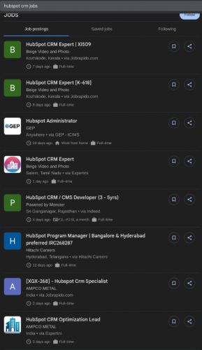 HubSpot CRM internship jobs in Chennai