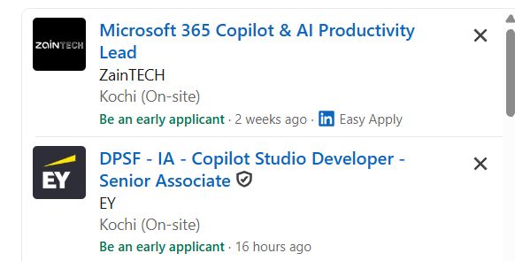 Microsoft Copilot & AI Productivity internship jobs in Trivandrum