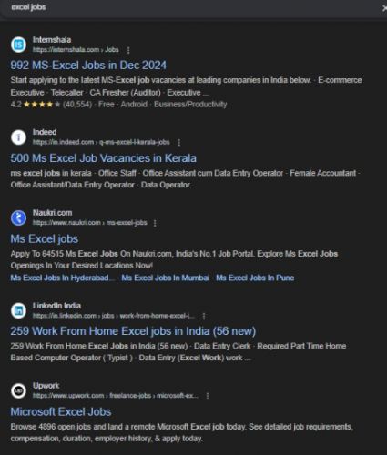 Microsoft Excel internship jobs in Navi Mumbai