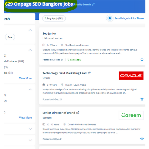 On-Page SEO internship jobs in Indore