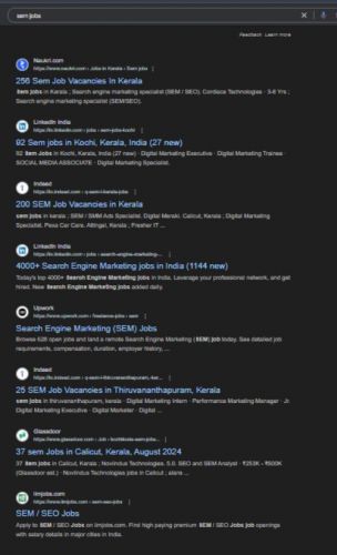 Search Engine Marketing (SEM) internship jobs in Chennai