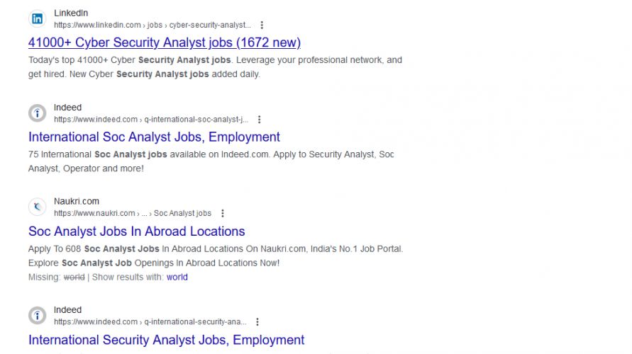 SOC Analyst internship jobs in Ahmedabad