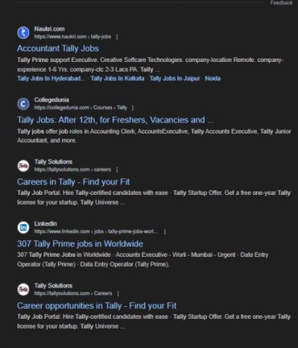 Tally Prime internship jobs in Chennai